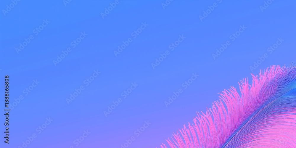 Poster abstract feather composition: a captivating study in color and form, showcasing a digitally rendered