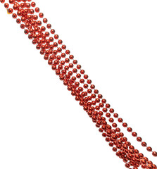 red beads on white background
