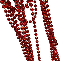 red beads on white background