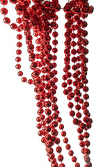 red beads on white background