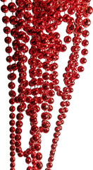 red beads on white background