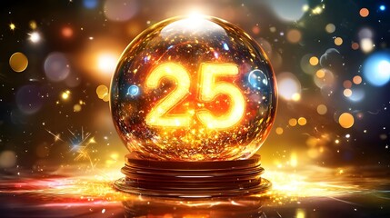 A lively and colorful bunch of balloons shaped like twenty twenty five at a festive gathering