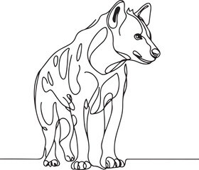 Hyena Vector Illustration Line Drawing