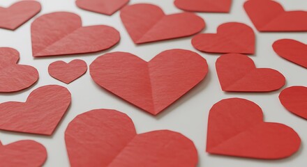 Obraz premium Crimson Hearts: A Tender Valentine's Day Scene AI Generated