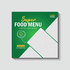 Food social media promotion banner post design