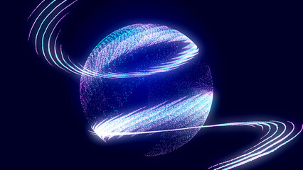 Abstract twisted, cosmic wormhole. Technology background. Data network. 3D rendering.