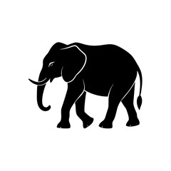 Fototapeta premium Elephant Walking Silhouette Vector One