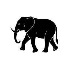 Obraz premium Elephant Walking Silhouette Vector