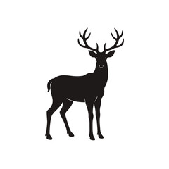 Deer With Antlers Silhouette