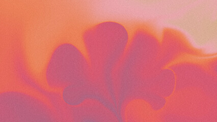 Fluid grainy gradient. Digital noise, grain texture. Abstract background. Retro nostalgia dreamy vibes. Pink, red, orange, purple, yellow colors.