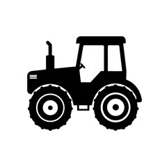 Fototapeta premium Classic Tractor Side View Silhouette