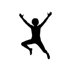 Joyful Jump Pose Silhouette
