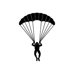 Skydiver Parachute Icon Silhouette