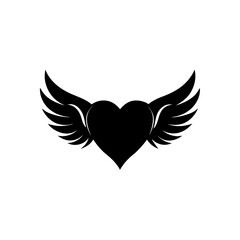 Obraz premium Winged Heart Symbol Icon