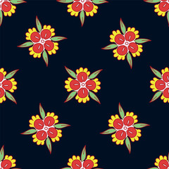 textile design with small flowers pattern image