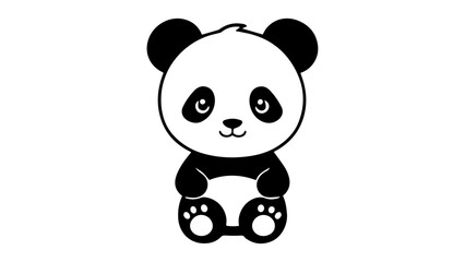 simple panda icon vector illustration