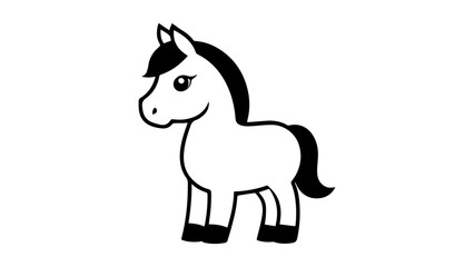 simple black horse shape vector illustration