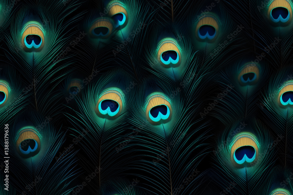 Poster peacock feather display: an intimate and immersive view into the captivating world of peacock feathe