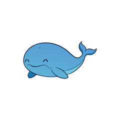 Naklejka premium blue whale cartoon