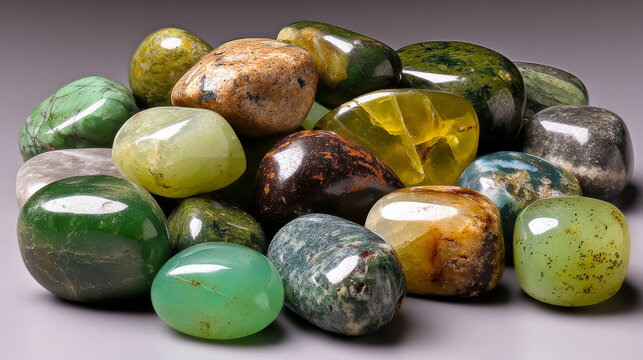 Discovering the beauty of nephrite and jadeite stones in a vibrant and colorful collection