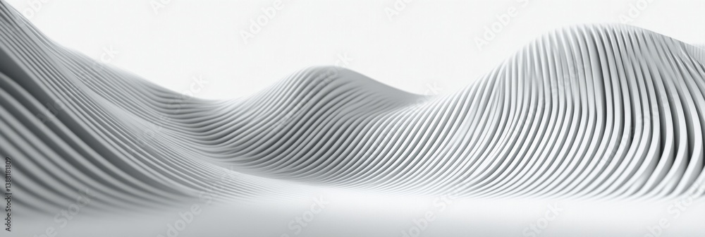 Aufkleber Elegant parallel lines create a soft three-dimensional optical illusion in monochrome shades for a calming aesthetic