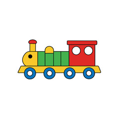 Naklejka premium toy train isolated on white background