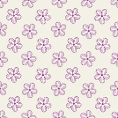Seamless Daisy Floral Ditsy Pattern In Vector