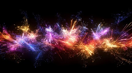 A dazzling array of sparkling fireworks in a clear night sky with vibrant colors