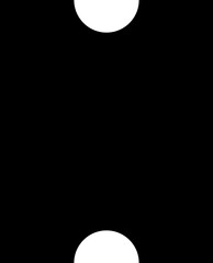 Filled black rectangular shape with two small opposite circular concave sections.