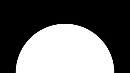 Filled black rectangular shape with a large circular concave section on one side.