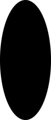 Filled black simple oval with a concave section.