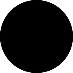 Filled black simple circle with concave features.