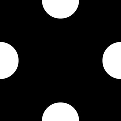 Filled black square with circular concave sections on all four sides.
