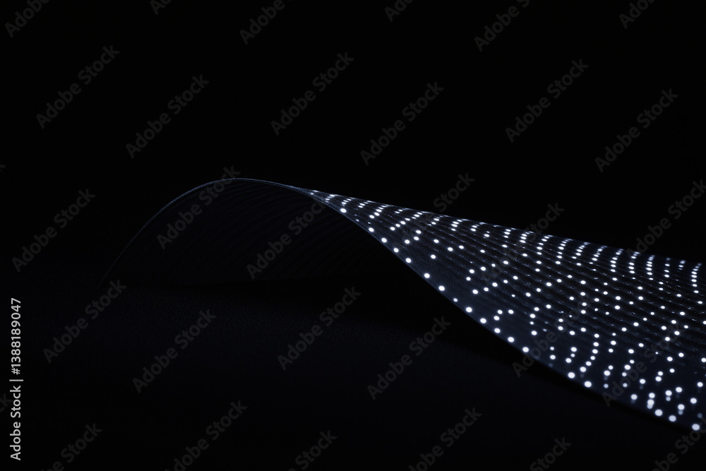 Poster abstract futuristic illuminated curve on black: an artistic composition that showcases a sleek, curv
