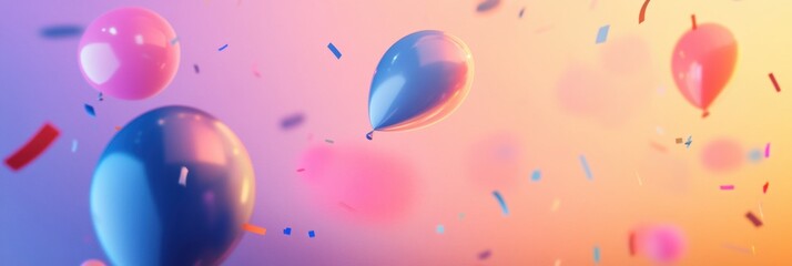 Fototapeta premium Modern party logo showcasing abstract celebratory icons with minimalistic typography and a vibrant soft background