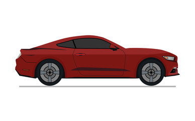 Fototapeta premium Red sports car side view