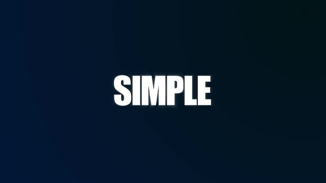 3d text animation title SIMPLE with transparent background.