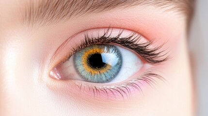 Obraz premium Close-up of a healthy eye with subtle makeup