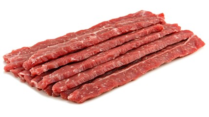 Sliced Beef Strips with Raw Meat.