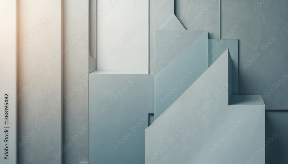 Aufkleber minimalist abstract geometric background with muted tones reminiscent of scandinavian design. modern