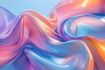 Obraz premium Abstract Flowing Silk Fabric with Pastel Gradient Background