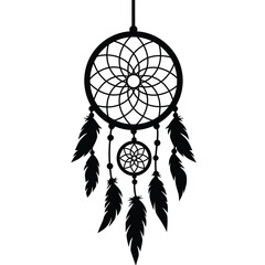 silhouette vector illustration of a Dreamcatcher Curse icon on a white background 