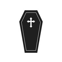 Obraz premium ilhouette vector illustration of a Dusty Coffin icon on a white background