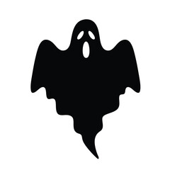silhouetted vector illustration of a Shadow Ghost icon on a white background 