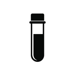 Silhouette vector illustration of a Blood Vial icon on a white background