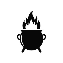 Silhouette vector illustration of a Cauldron Flame icon on a white background 