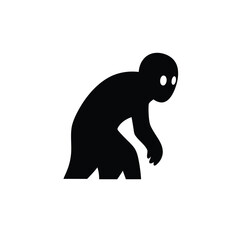 Silhouette vector illustration of a Creeping Fear icon on a white background