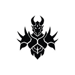 Silhouette vector illustration of a Demon Armor icon on a white background 