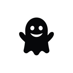 Silhouette vector illustration of a Friendly Ghost icon on a white background 