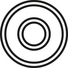 Two small pairs of concentric circles.